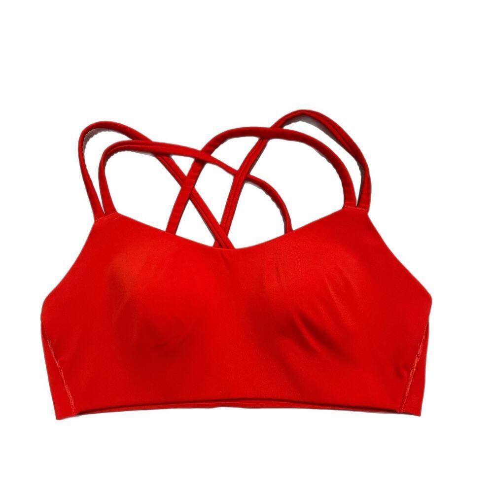 Savage X Fenty Women Sports Bra L Bright Orange Wireless Strappy Back
